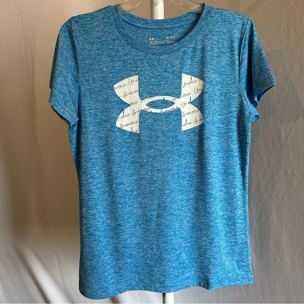 Under Armour Heatgear Crew Neck Short Sleeve T-shirt Heathered Blue Medium